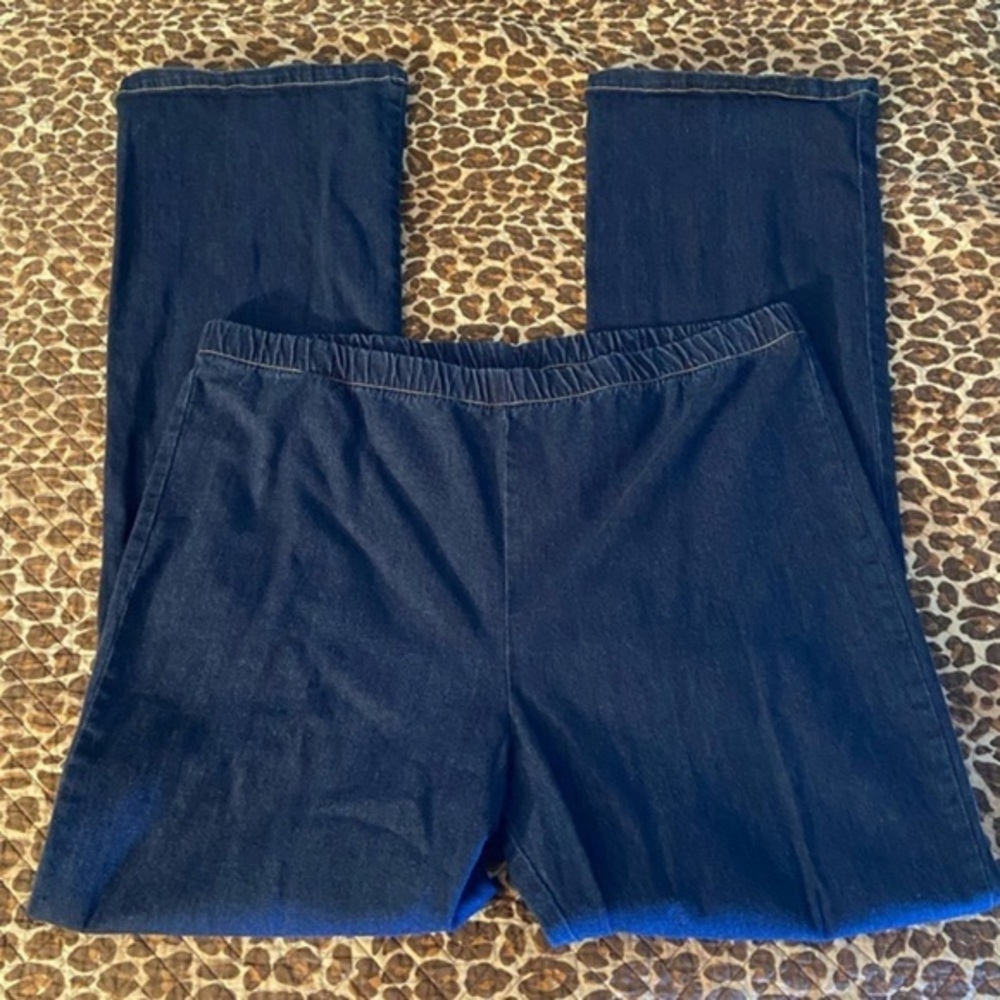 Pull On Elastic Waist Denim Blue Jeans Jeggings XL